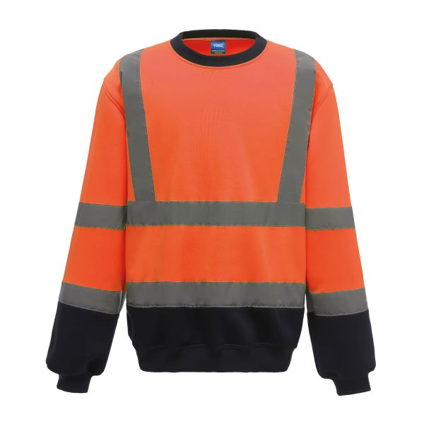 Signalisatie sweaters bedrukken oranje/navy